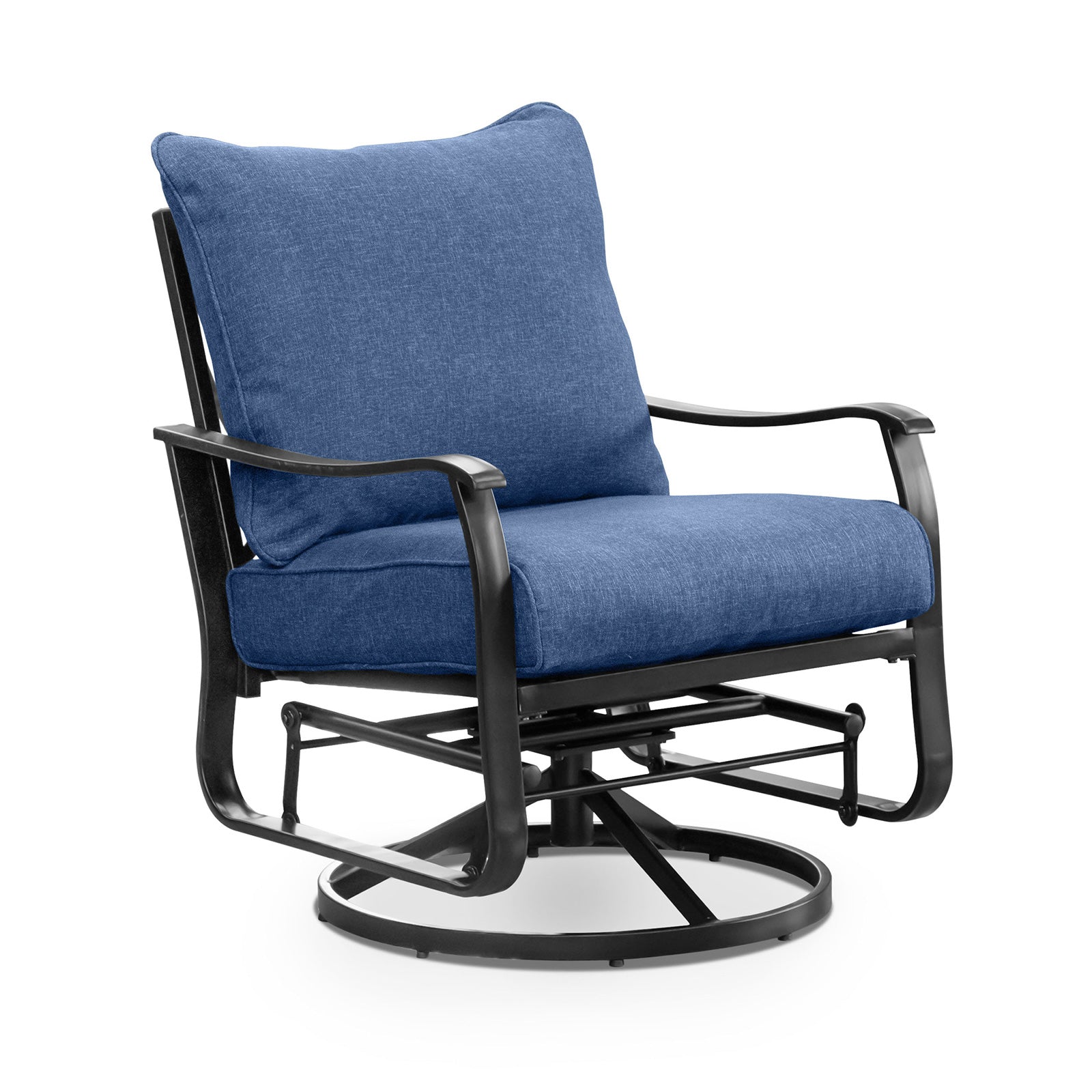 SEGOVIA - Swivel Glider Arm Chair (2/CTN), Navy/Black - GM-2039-2PK