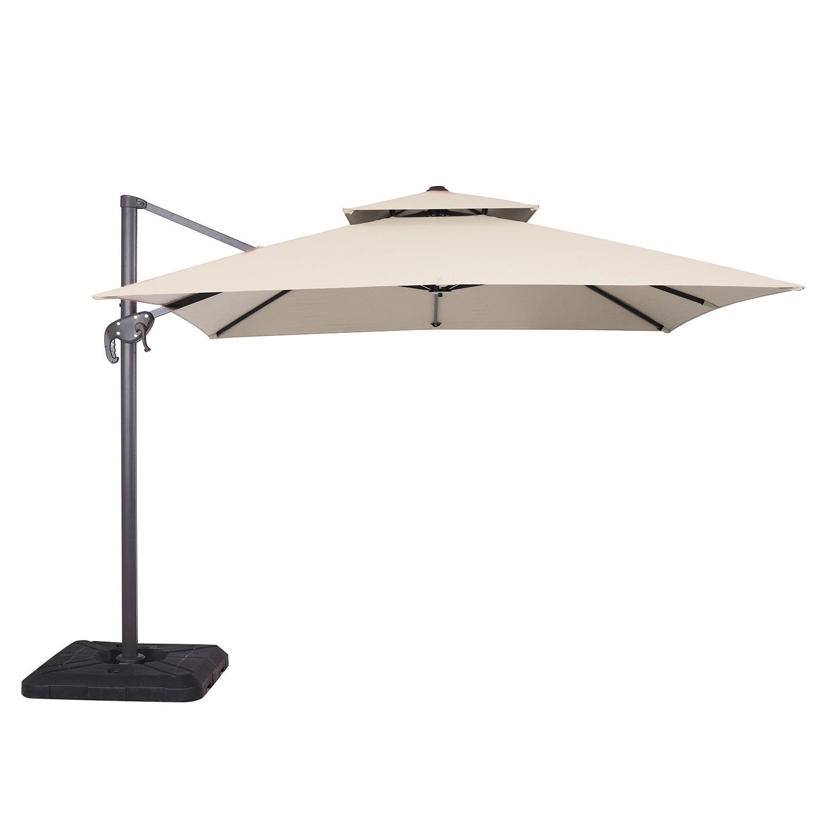 HERO - 10' Square Umbrella, Double Top, Tan - LA-A028BG