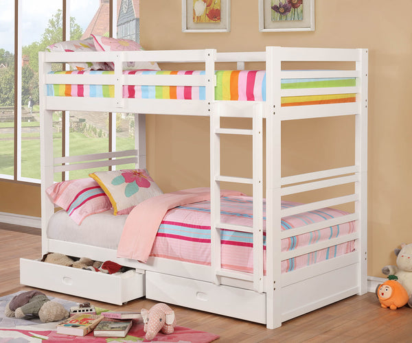 CALIFORNIA IV - Twin/Twin Bunk Bed - CM-BK588T-WH-BED