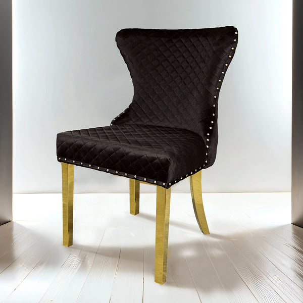 PORTANOVA - Gold Chair (2/CTN) - FM33015BK-SC-2PK