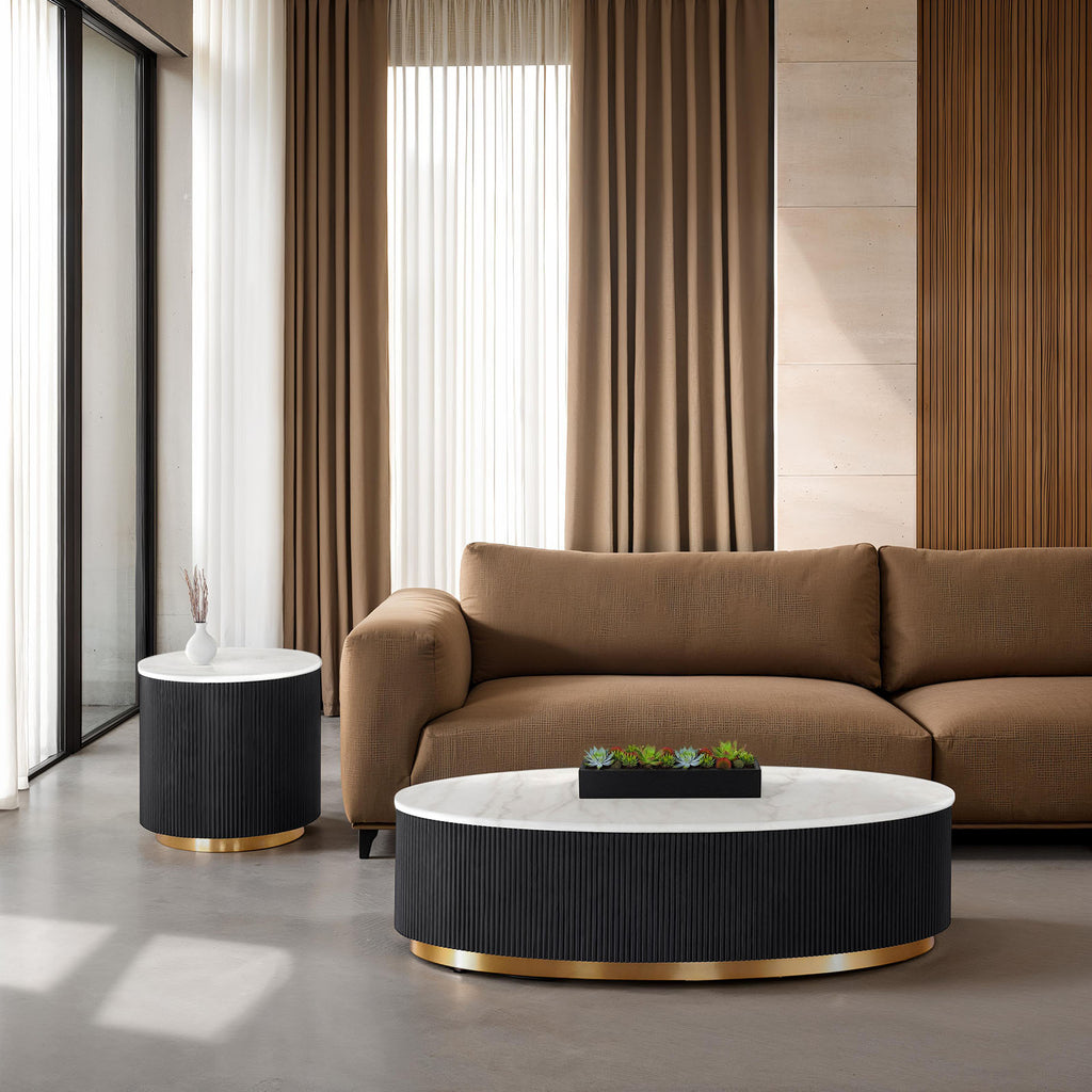 VIRDEN - Oval Cocktail Table - FM47000BK-CO