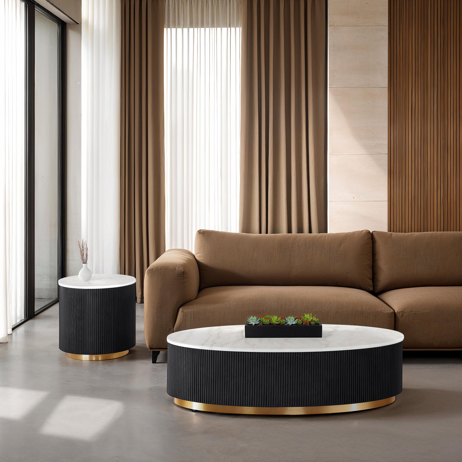 VIRDEN - Oval Cocktail Table - FM47000BK-CO