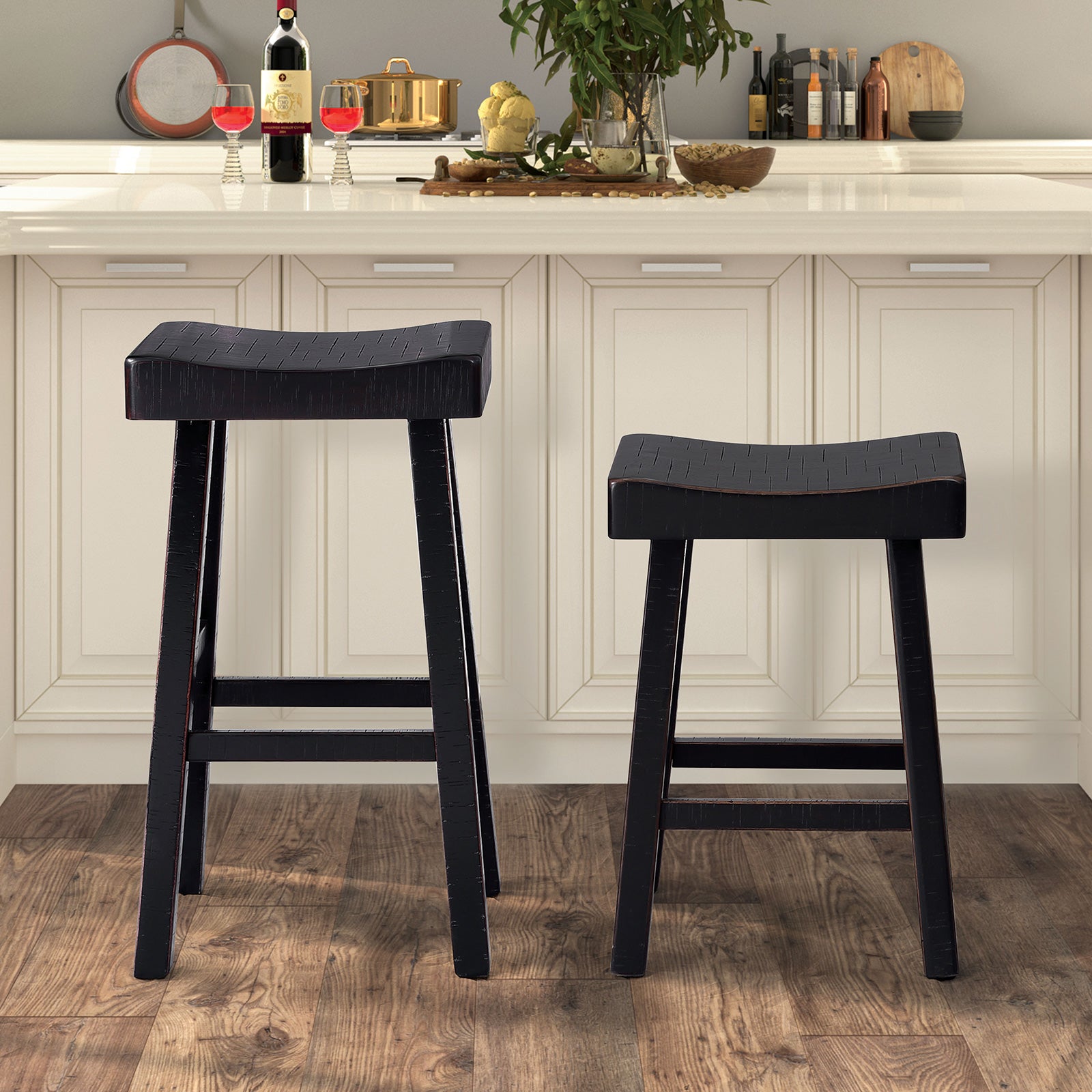 BIASCA - 29" Stool, (2/CTN), Black - FM-BR3001BK-29-2PK