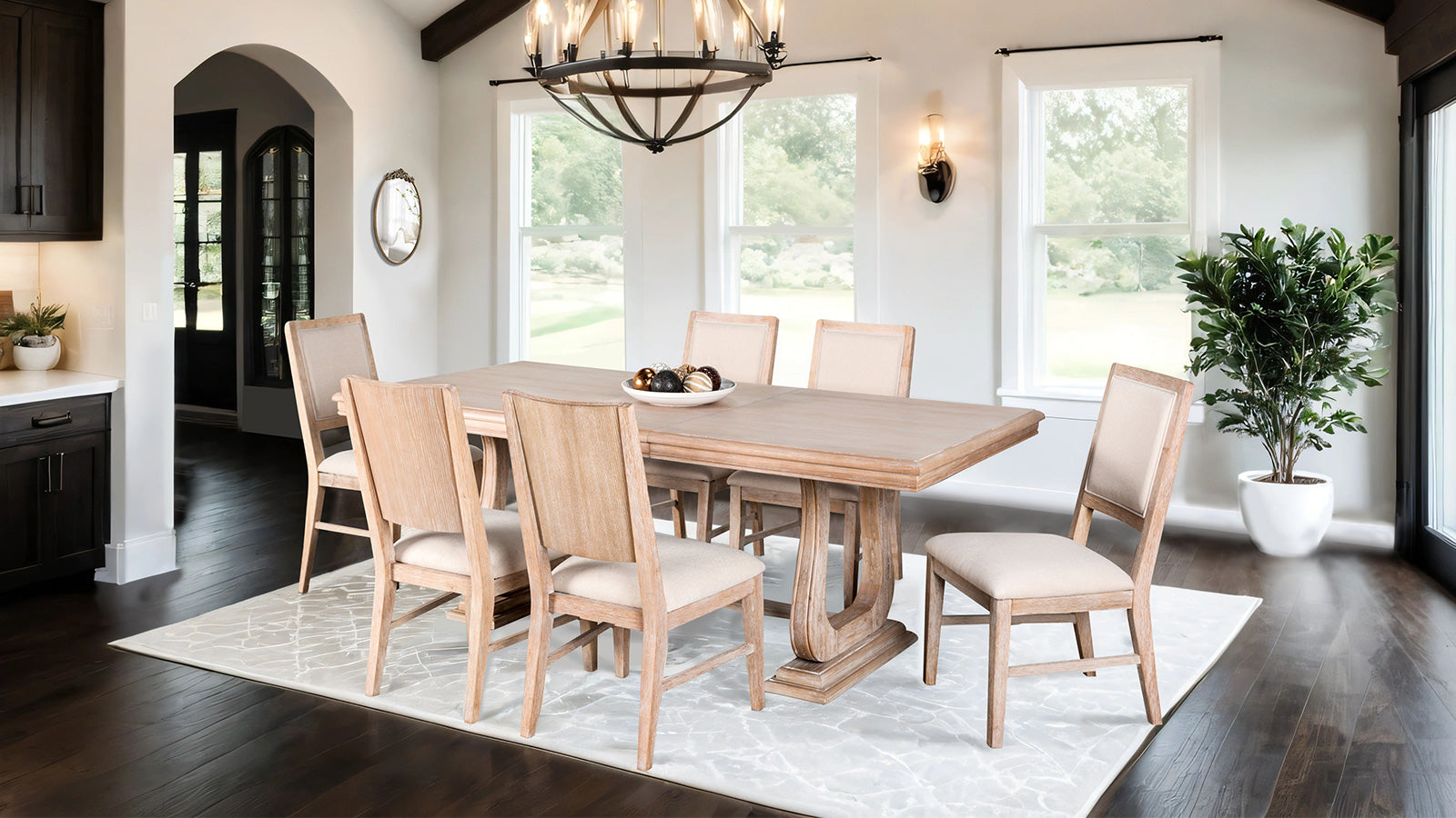ORBETELLO - 7 Pc. Dining Table Set - FM3601NT-T-7PC