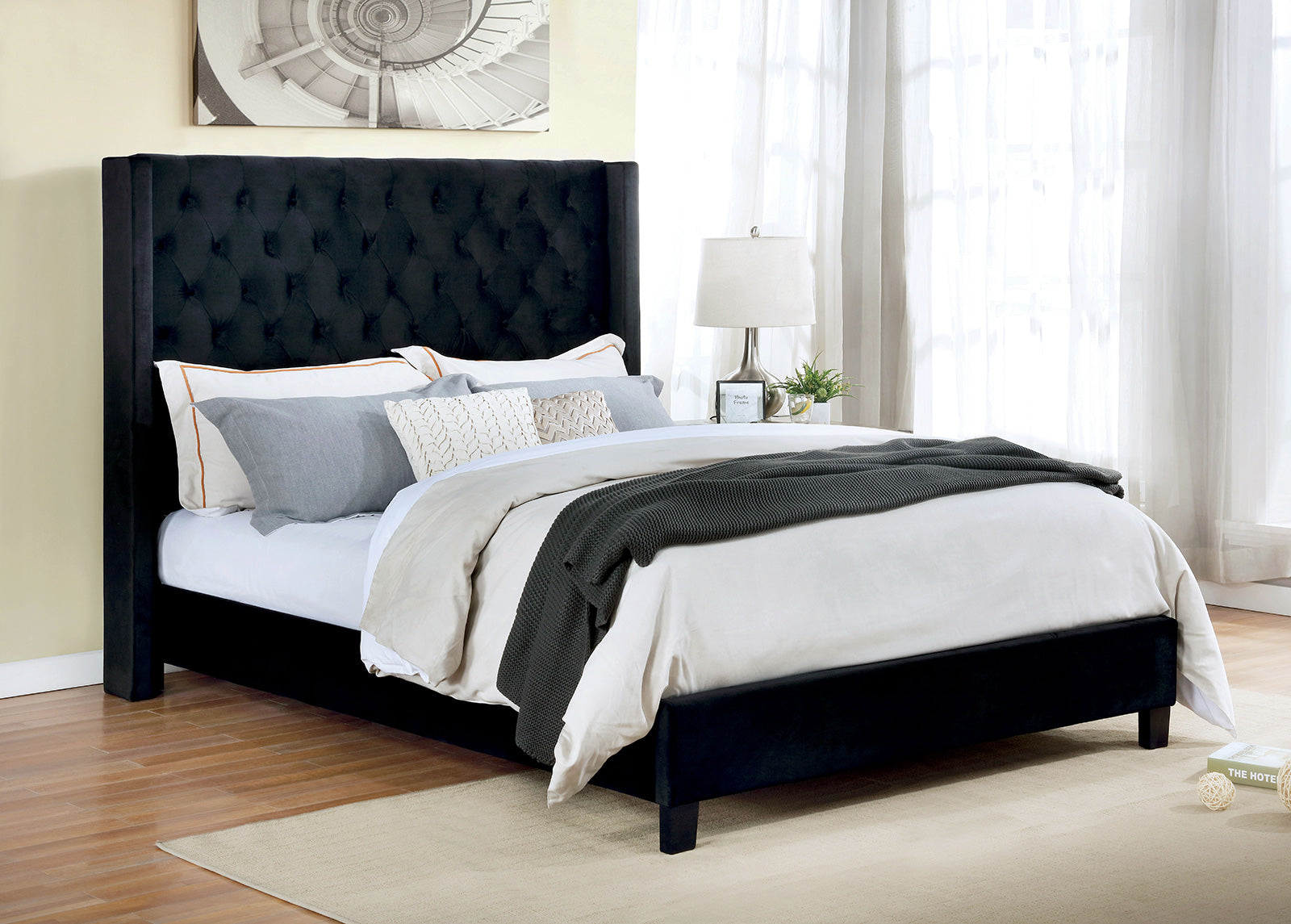 RYLEIGH - Queen Bed, Black - FM7141BK-Q-BED