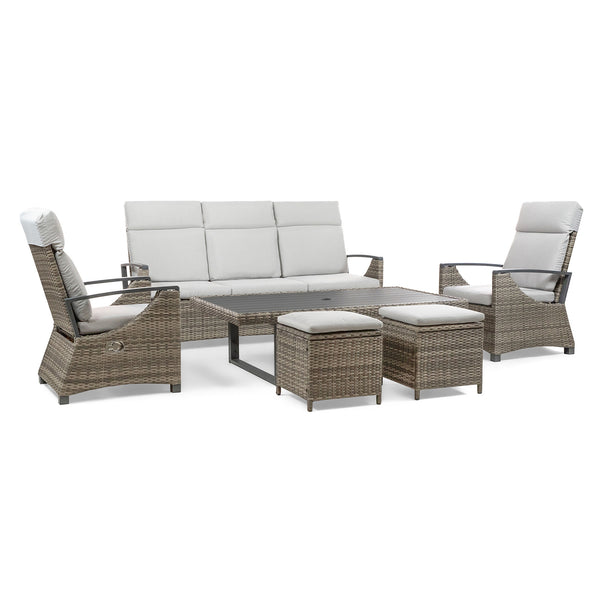 ANTIGUA - 6 Pc. Patio Set w/ 2 Ottomans - GM-1003-6PC