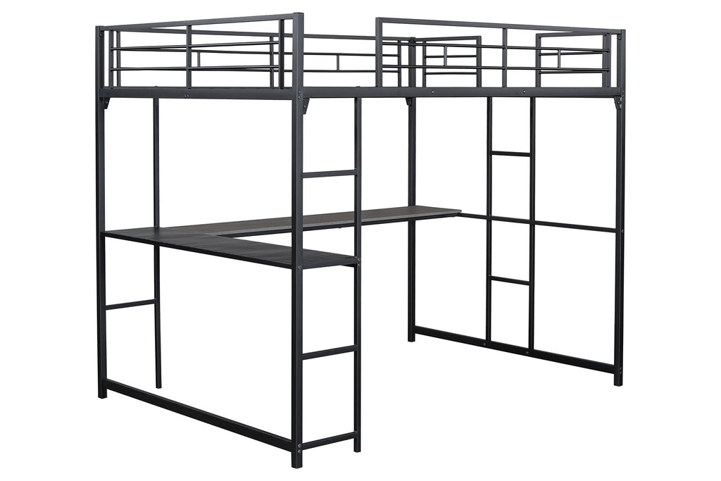 CYBILL - Full Loft Bed, Black - FM-BK905BK-F-BED