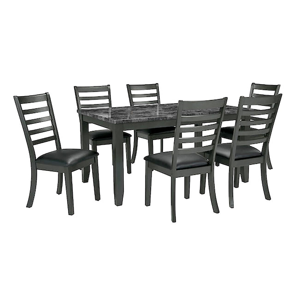 ADIA - 7 Pc. Dinning Table Set, Dark Gray - TM3110T-7PK