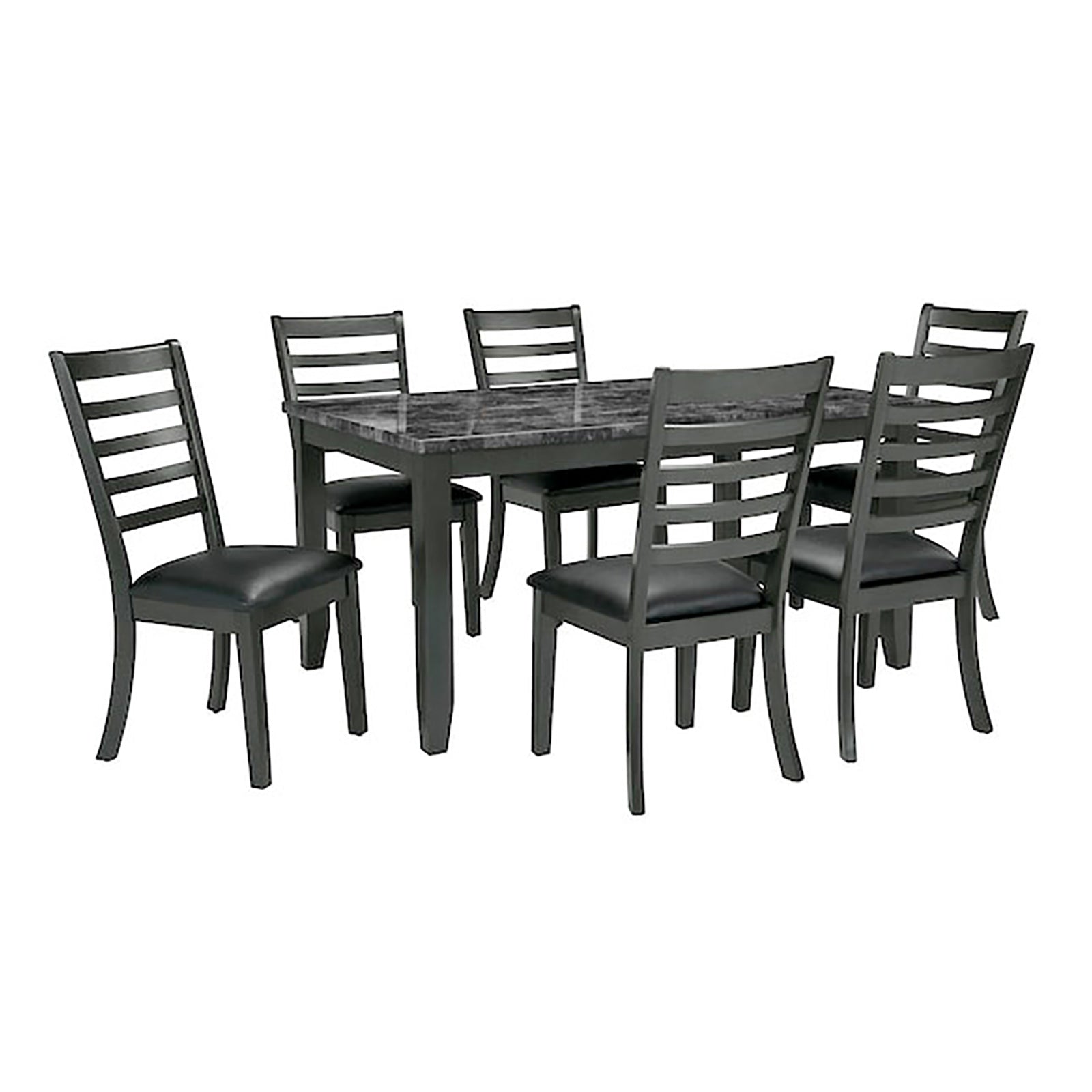 ADIA - 7 Pc. Dinning Table Set, Dark Gray - TM3110T-7PK