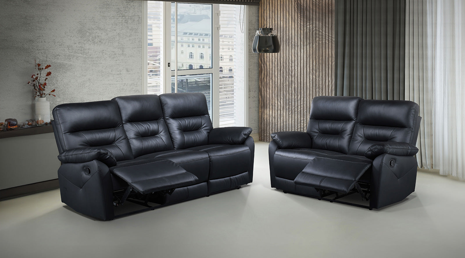 MICAELIS - Sofa + Loveseat Manual - FM69007BK-M-2PC