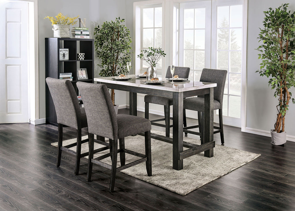 BRULE - 5 Pc. Counter Ht. Table Set - CM3736PT-GY-5PC