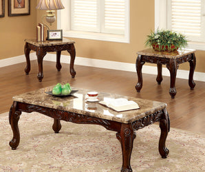 LECHESTER - 3 Pc. Coffee Table Set w/ Faux Marble - CM4487-3PK