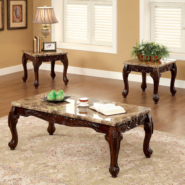 LECHESTER - 3 Pc. Coffee Table Set w/ Faux Marble - CM4487-3PK