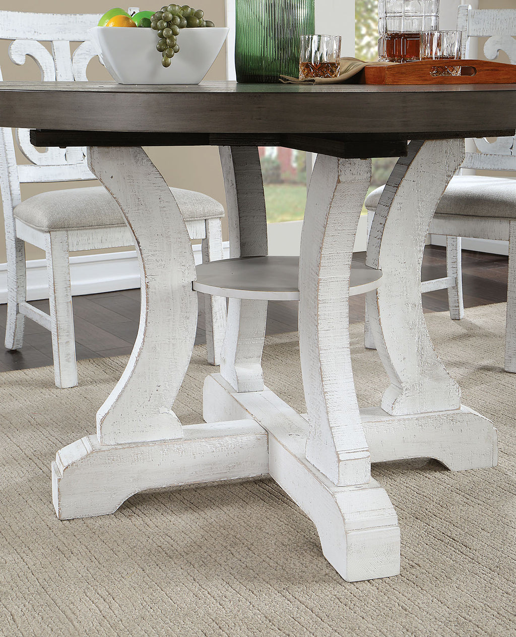 AULETTA - 5 Pc. Round Dining Table Set - CM3417GY-RT-5PC