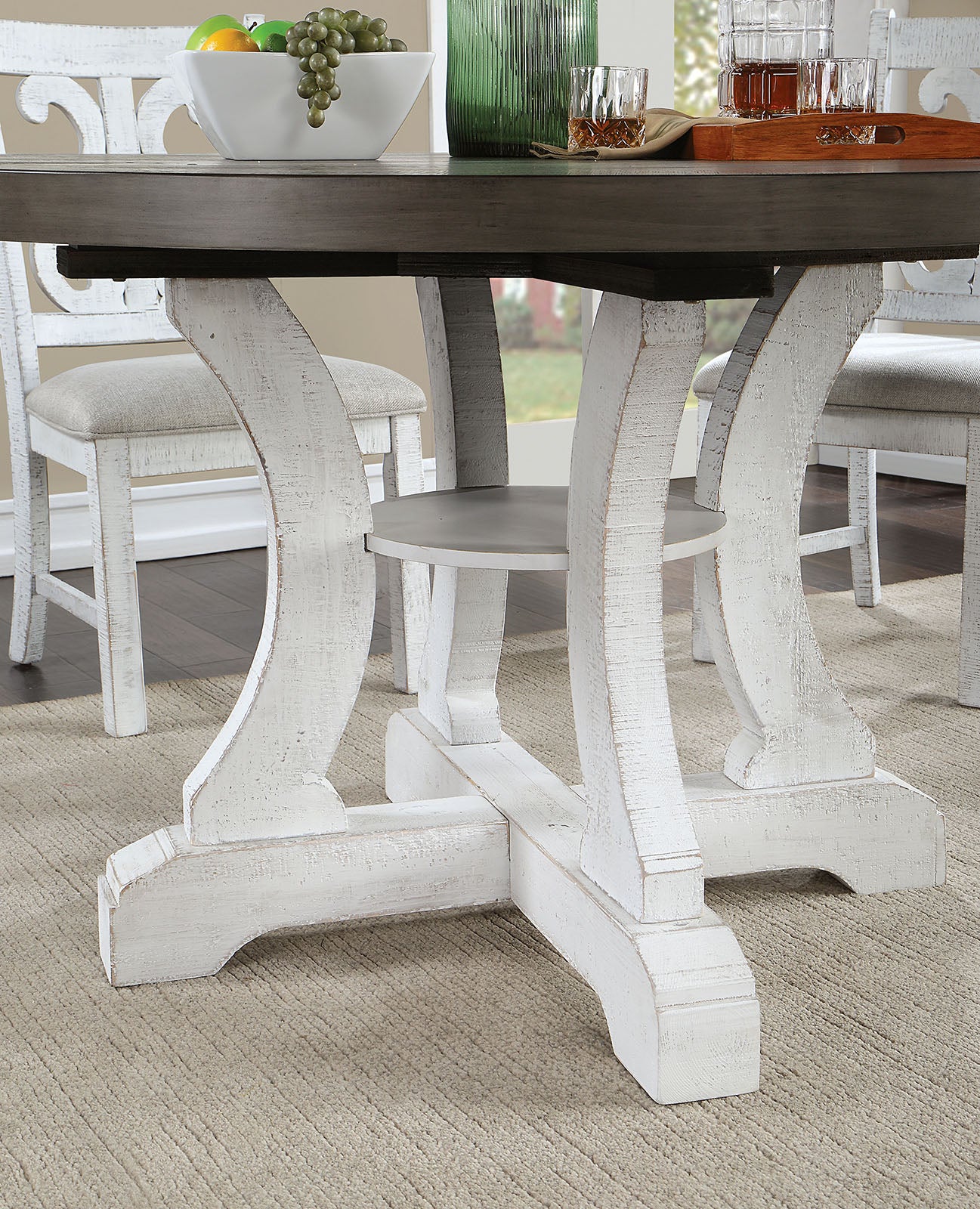 AULETTA - 5 Pc. Round Dining Table Set - CM3417GY-RT-5PC