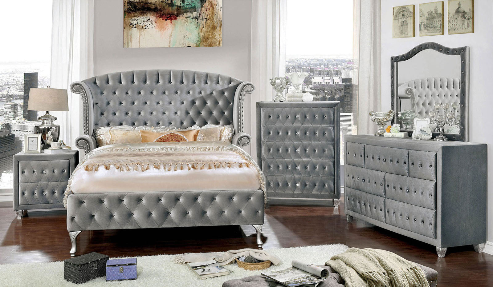 ALZIR - 4 Pc. Queen Bedroom Set - CM7150Q-4PC