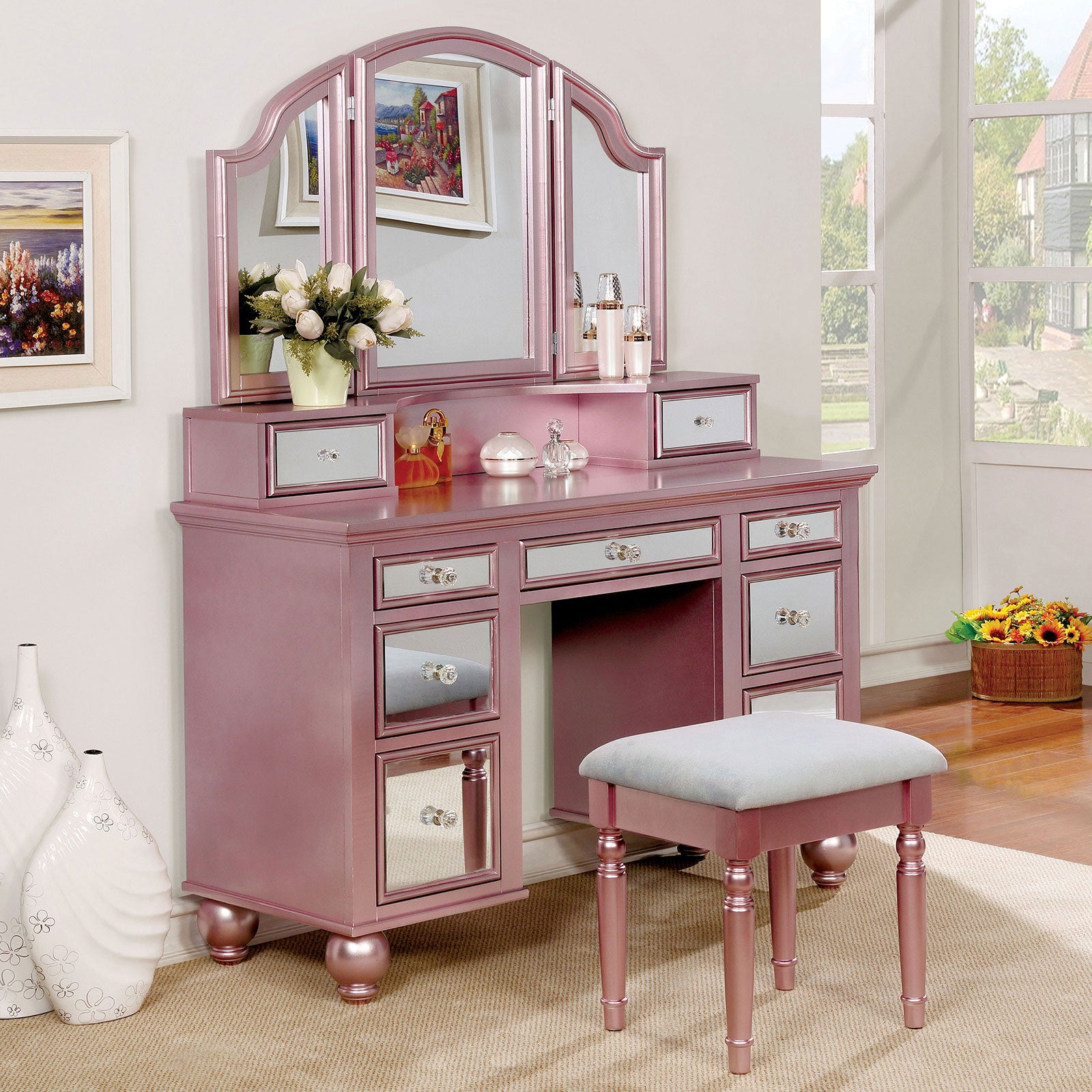 TRACY - Vanity w/ Stool - CM-DK6162RG