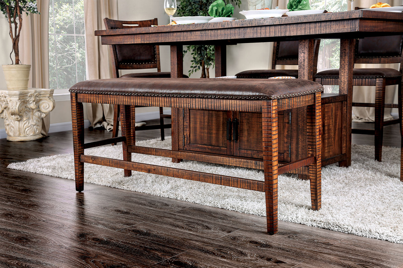 WICHITA - 6 Pc. Counter Ht. Table Set w/ Bench - CM3061PT-6PC