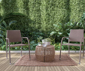 ZUBERI - 3 Pc. Patio Conversation Set, Natural - FM80003NT-3PC-05NT