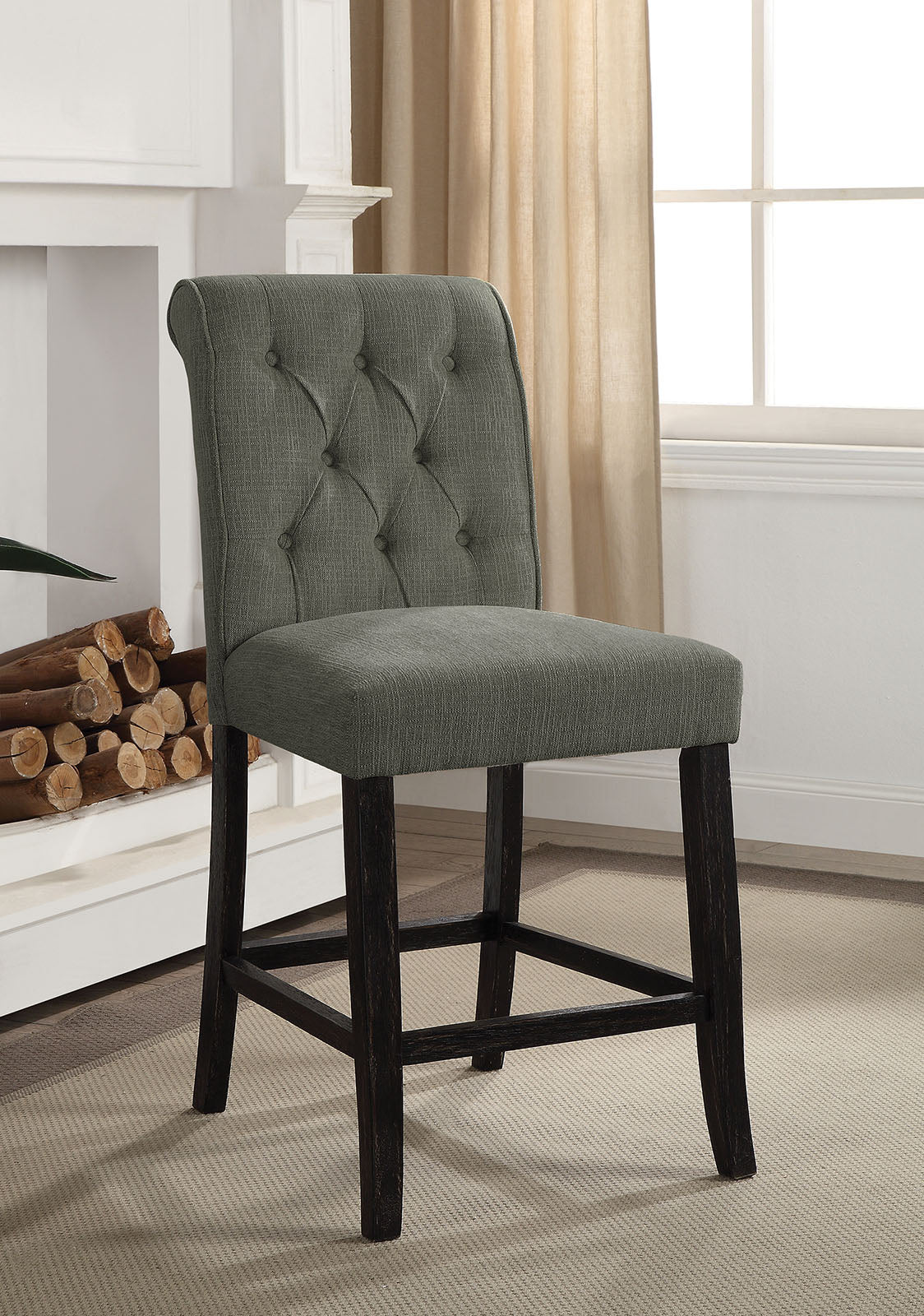 IZZY - Counter Ht. Chair (2/CTN) - CM3564GY-PC-2PK
