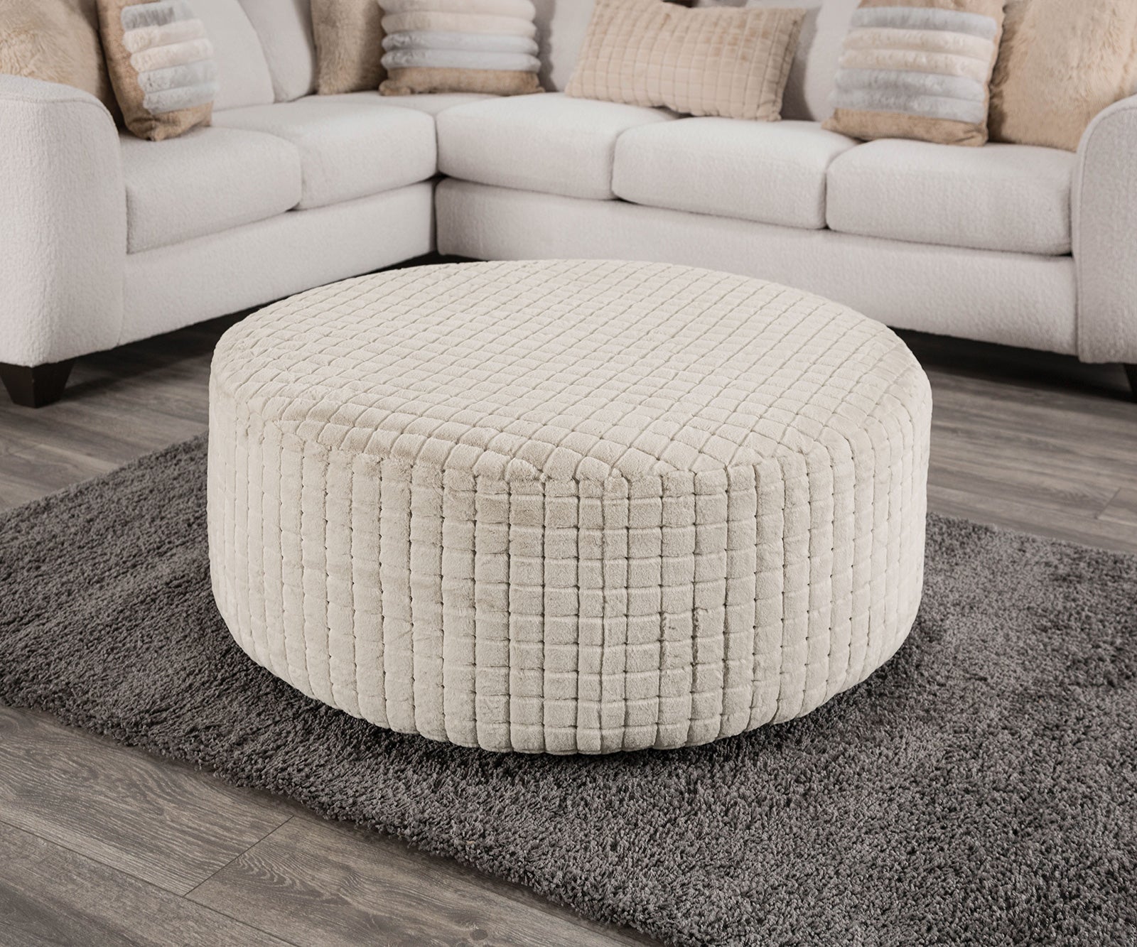 IROQUOIS - Ottoman, Cream/Tan - SM5197-OT
