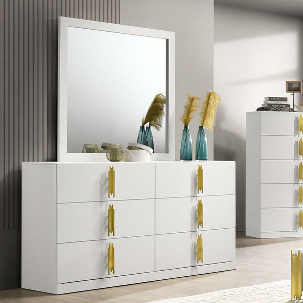 BASILDON - Dresser, White/Gold - FM7271WH-D