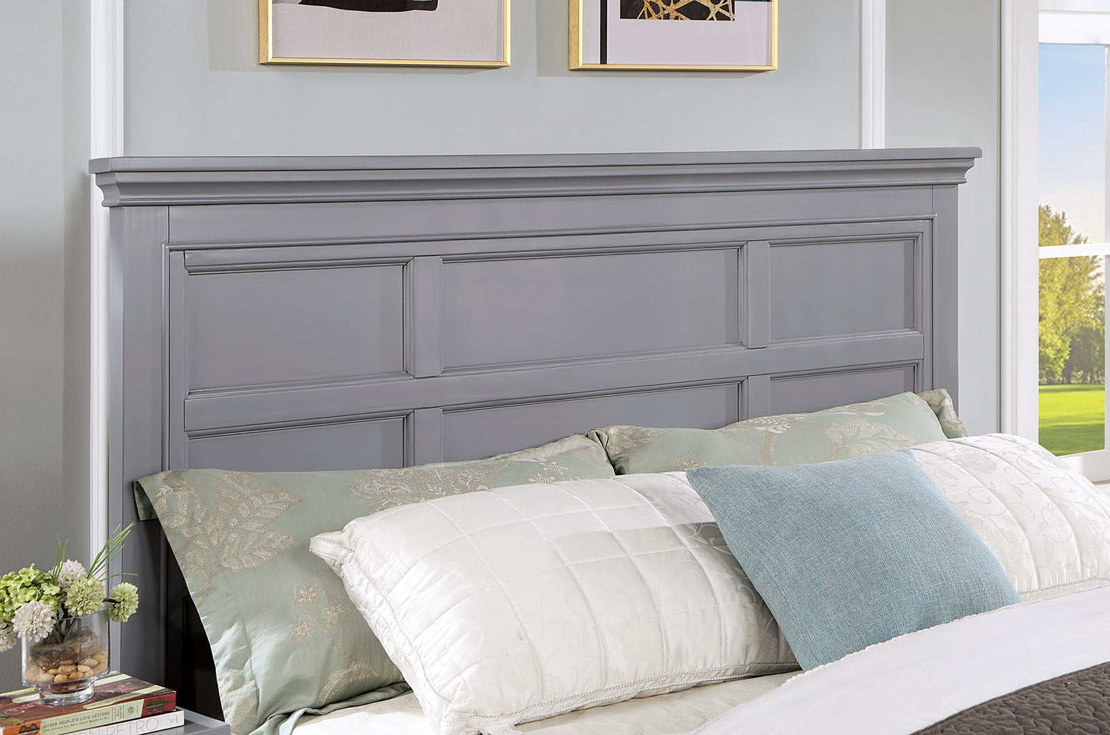 CASTLILE - 4 Pc. Queen Bedroom Set - CM7413GY-Q-4PC