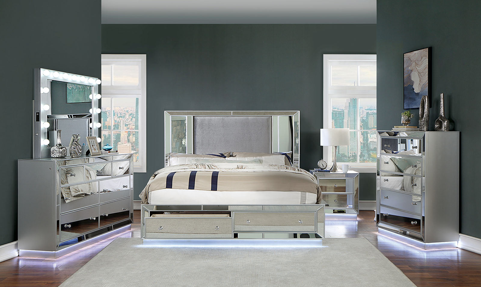 BELLADONNA - 4 Pc. Queen Bedroom Set - CM7417SV-Q-4PC