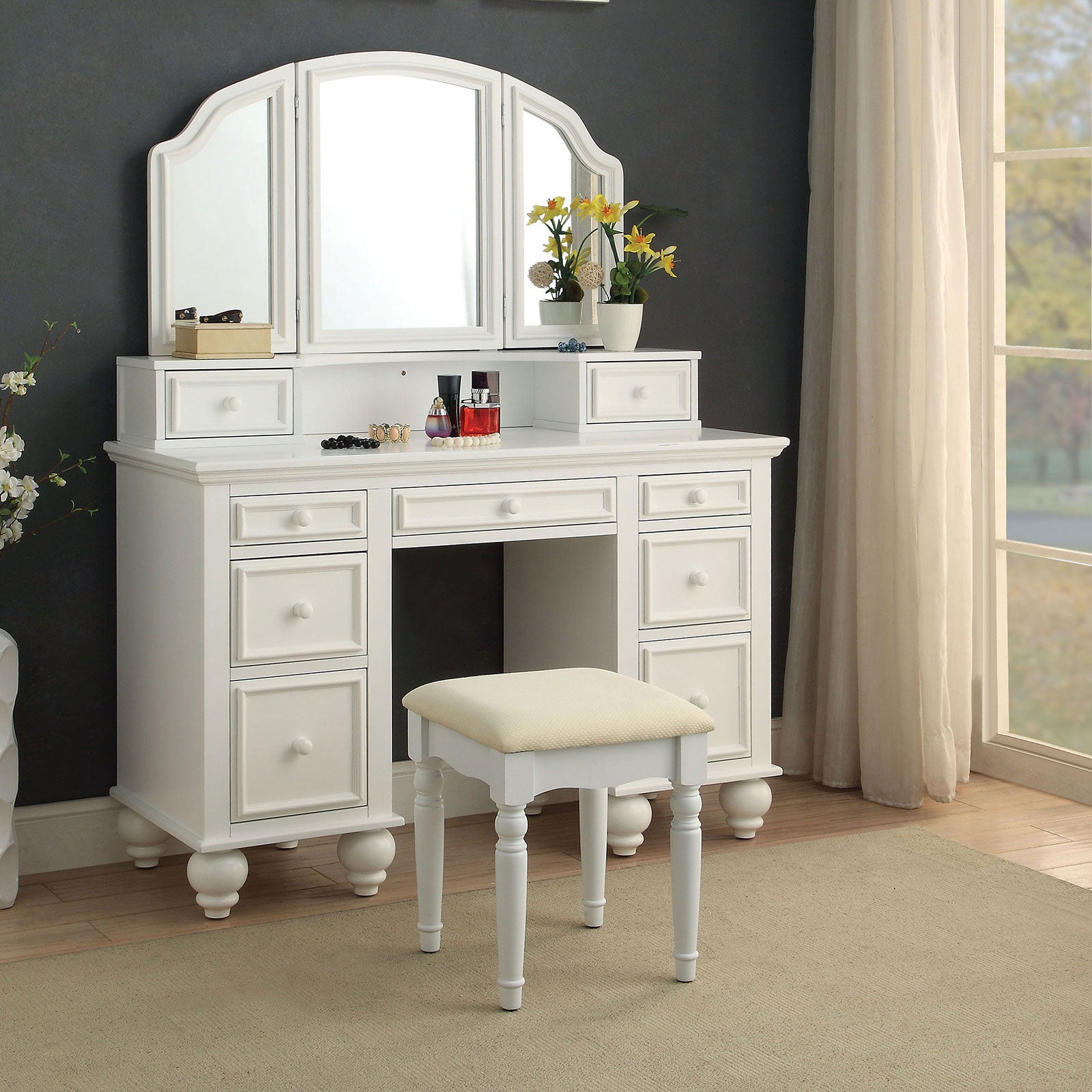 ATHY - Vanity w/ Stool - CM-DK6848WH