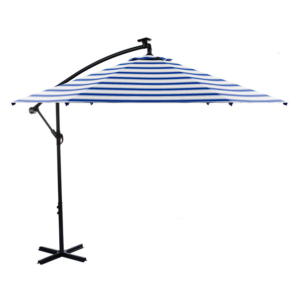 GLAM - Cantilever Umbrella, Blue/White - GM-3003BL