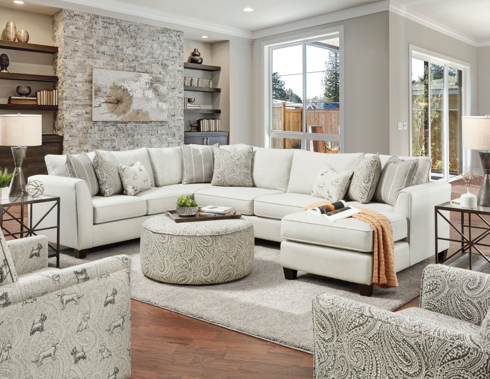 POCKLINGTON - Accent Chair, Paisley - SM8188-CH-ST
