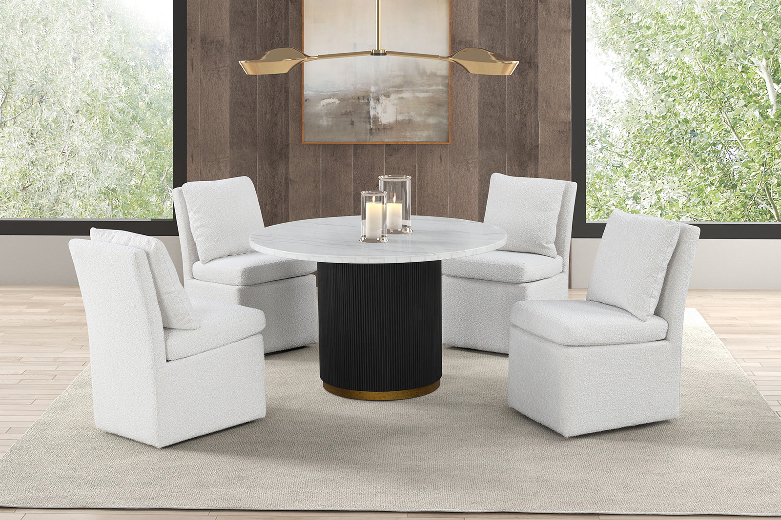 VARDE - Round Dining Marble Table - FM3431WH-RT-TABLE