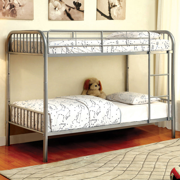 RAINBOW - Metal Twin/Twin Bunk Bed - CM-BK1035SV