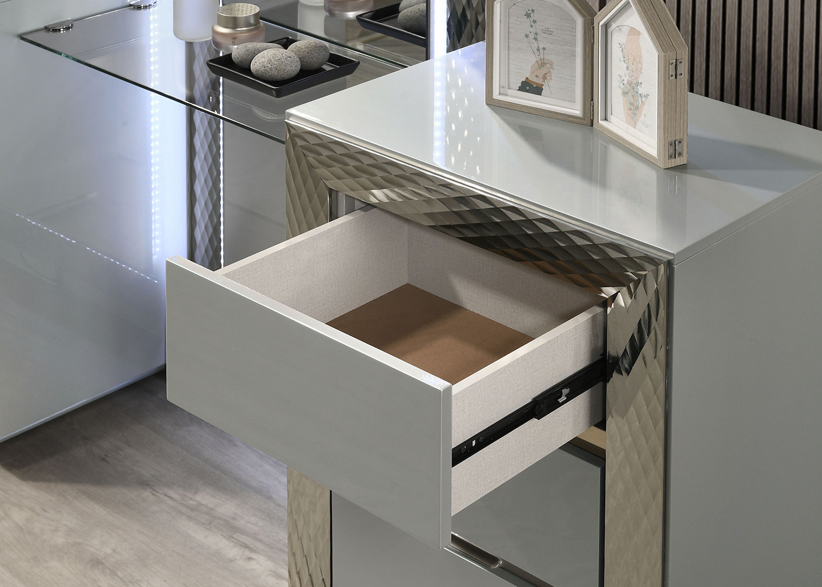 VENTNOR - Vanity Set w/ Stool, Gray - FM7251GY-V-SET