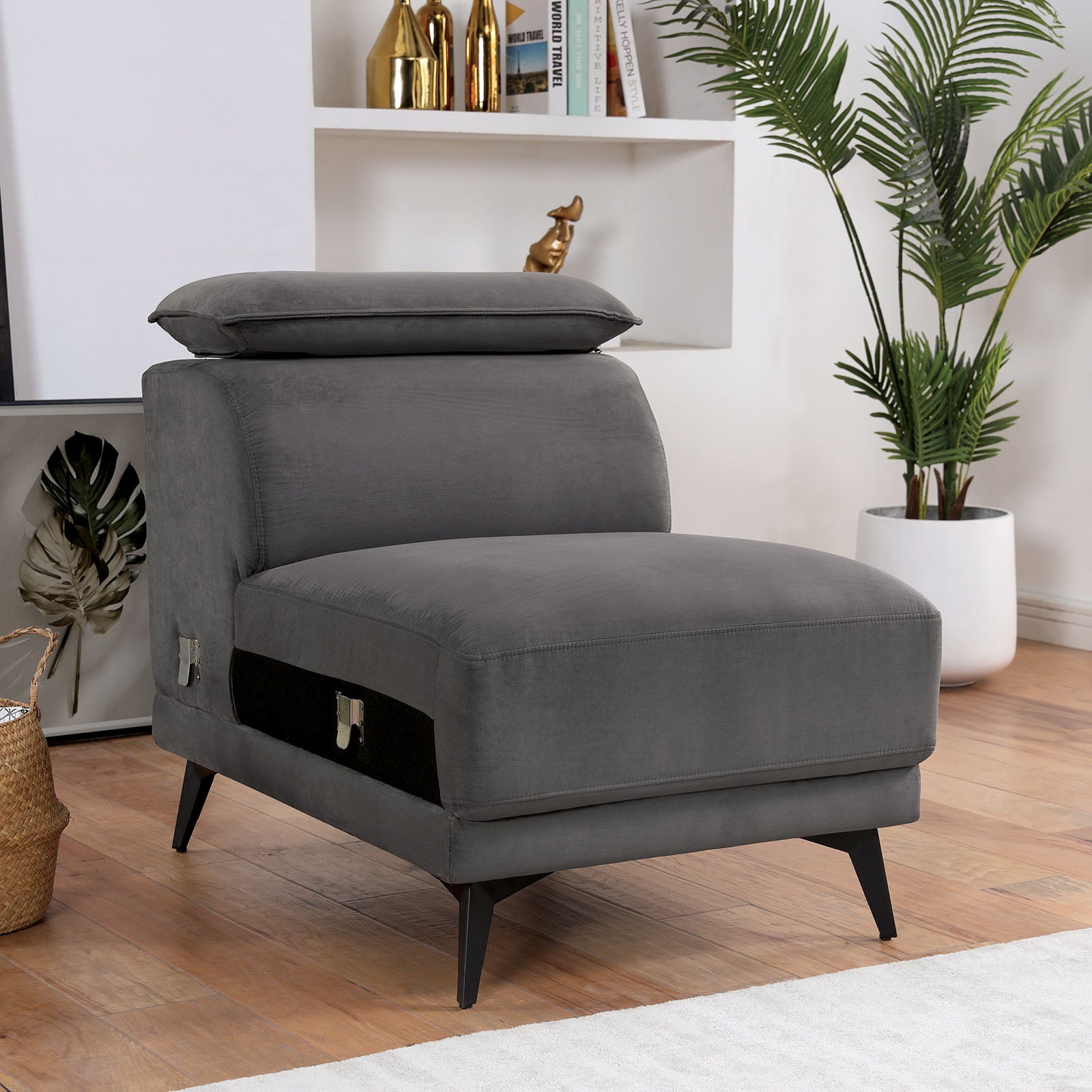 NAPANEE - Sectional w/ Armless Chair - CM6254GY-SECT+AC