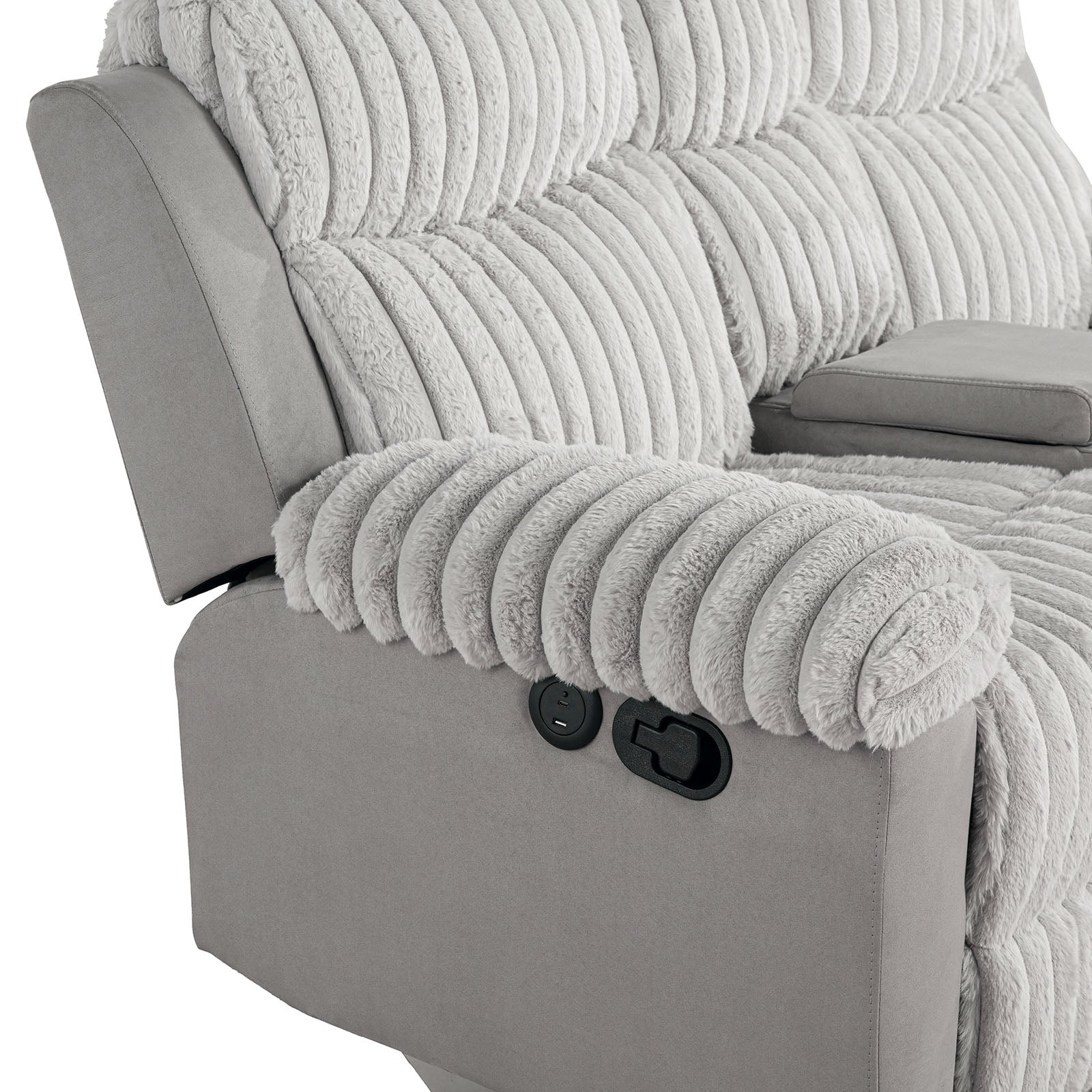 DIONYSUS - Power Sofa + Loveseat - FM64004GY-M-2PC