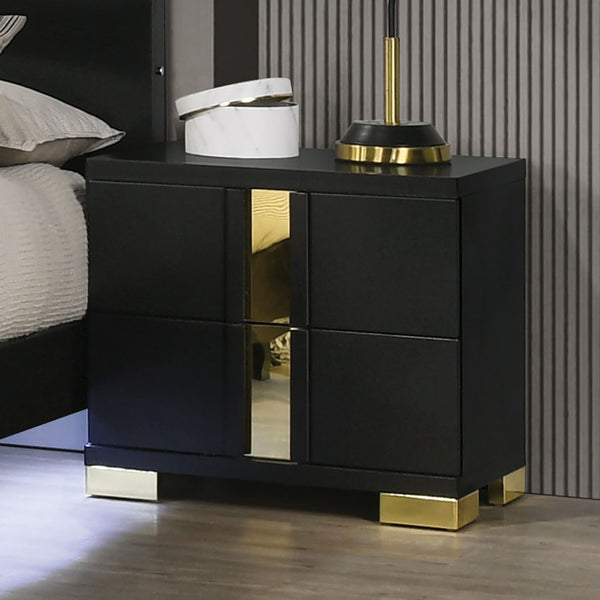 LILLESTROM - Nightstand, Black/Gold - FM7217BK-N