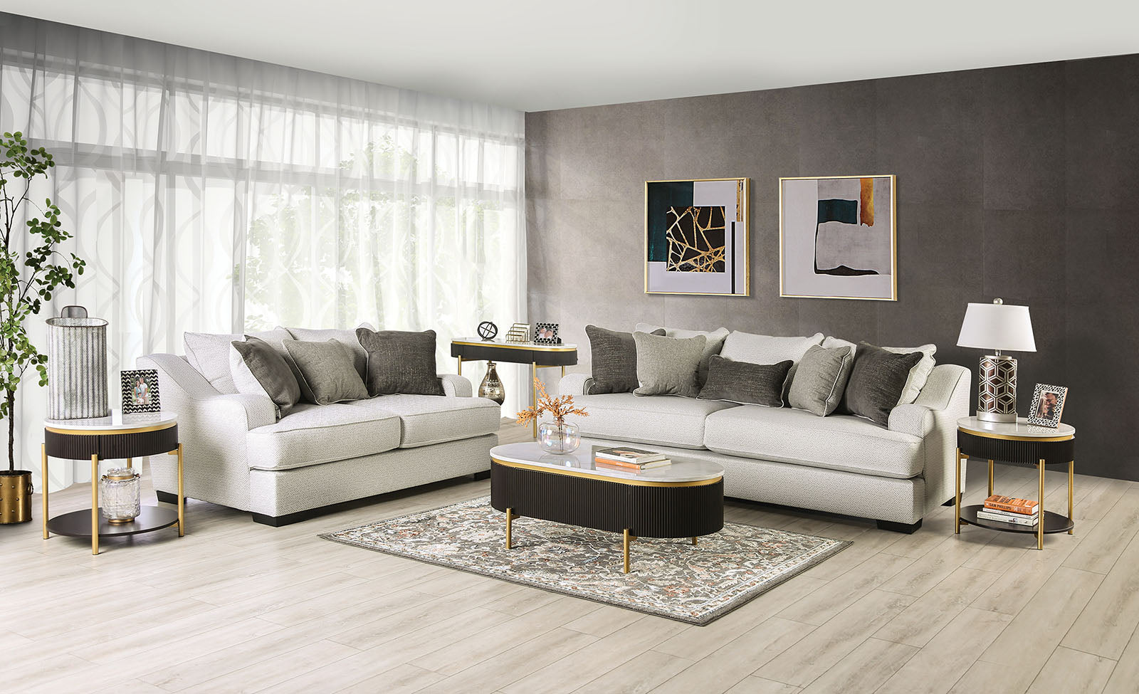 SKYLINE - Loveseat, Pewter/Gray - SM1212-LV