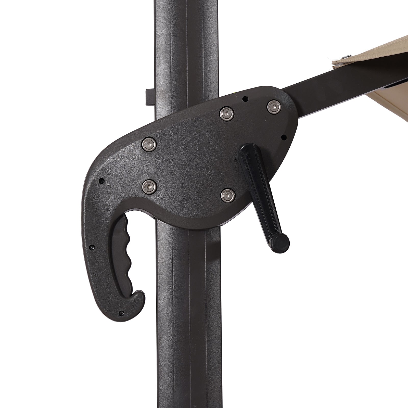 FERA - 10' Round Umbrella, LED Bulb, Tan + Base - LA-A032BG+BASE