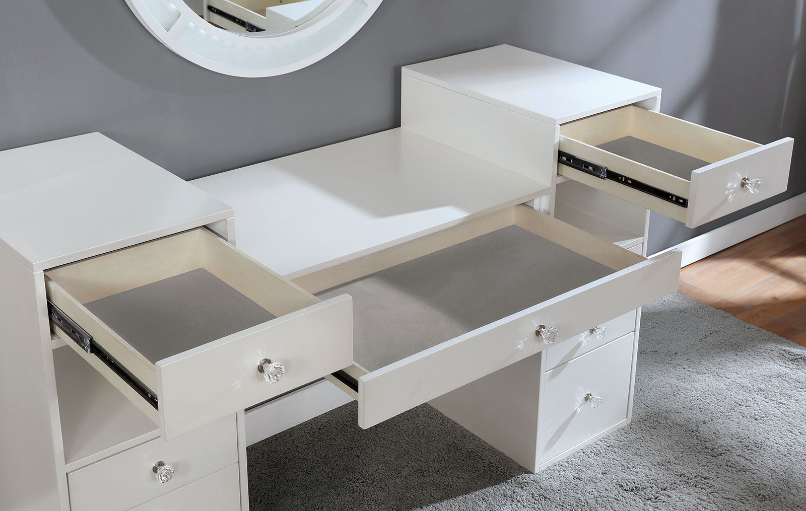 YASMINE - Vanity Set, White - FOA-DK5683WH-PK