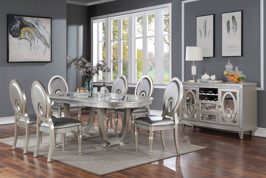 CATHALINA - Oval Dining Table - CM3541SV-T-TABLE