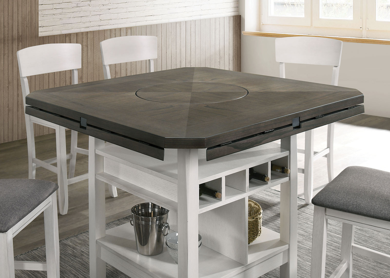 STACIE - 5 PC. Dining Table Set - CM3733WG-RPT-5PC
