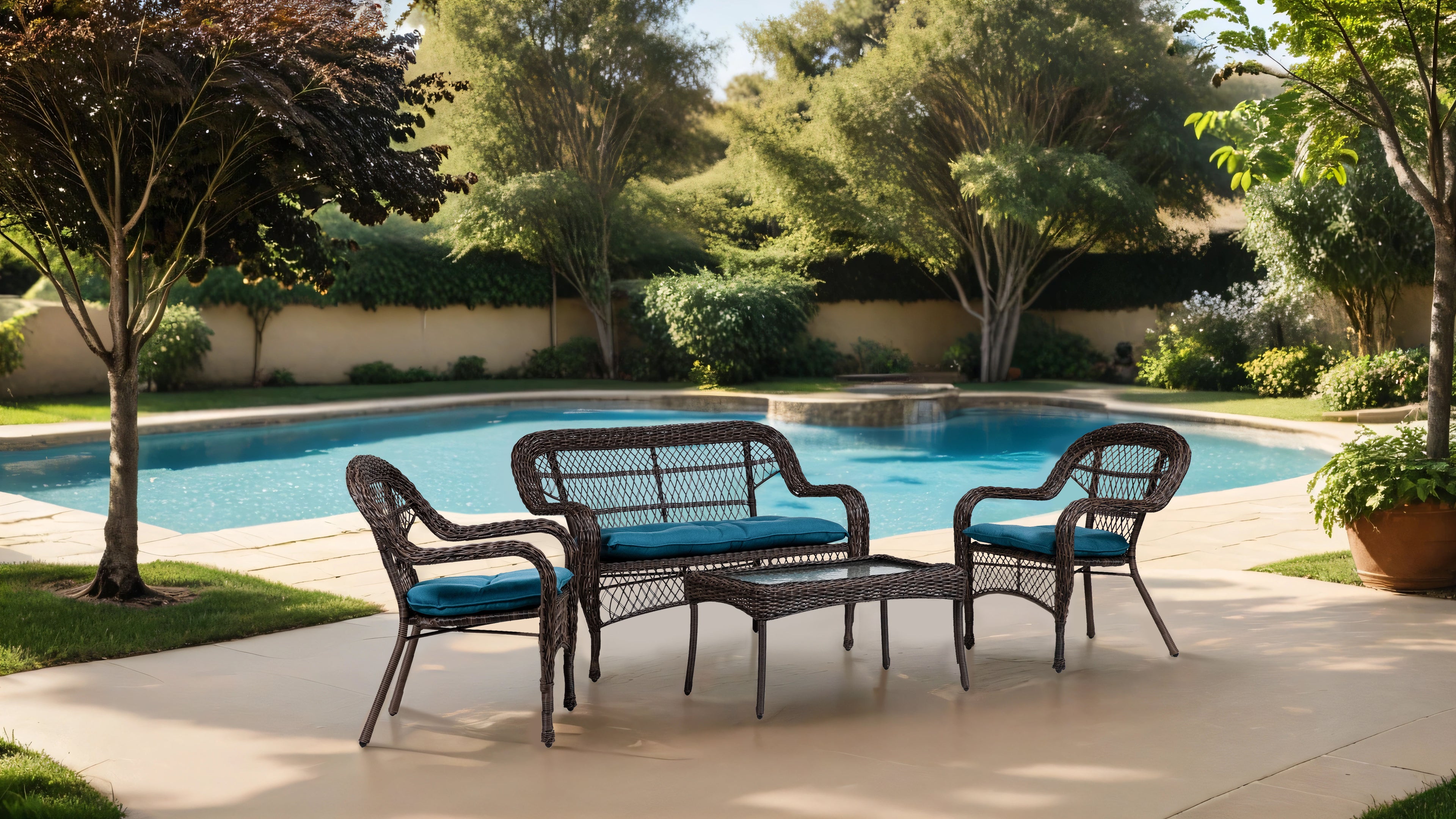 OLIVERI - 4 Pc. Wicker Conversation Set (9 Pack) - LA-L008DT-4PC-9PK
