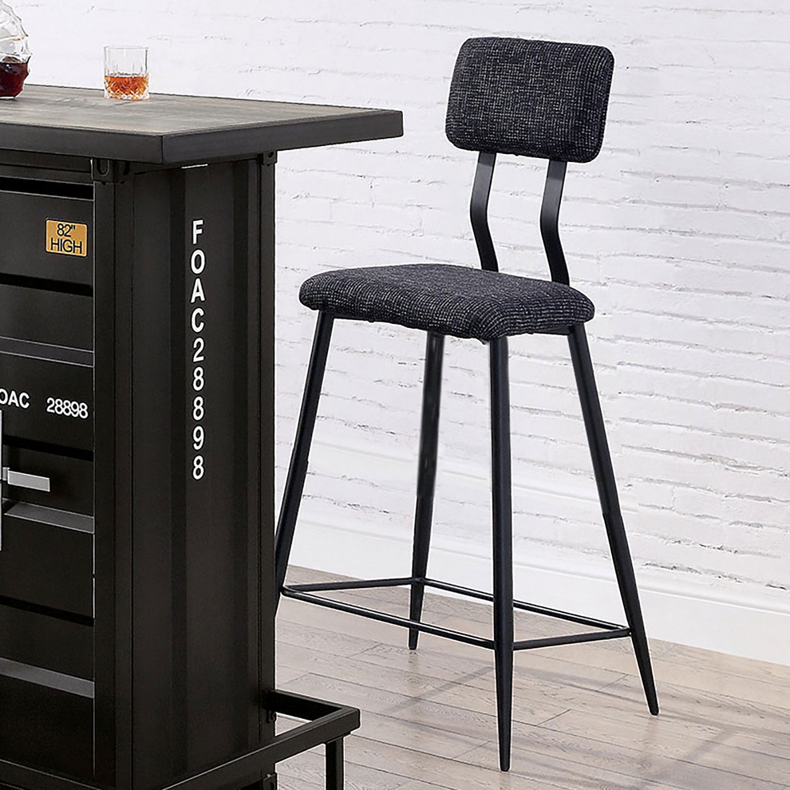 ESDARGO - Bar Ht. Chair (2/CTN) - CM3789BK-BC-2PK
