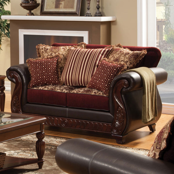 FRANKLIN - Loveseat, Burgundy - SM6107N-LV