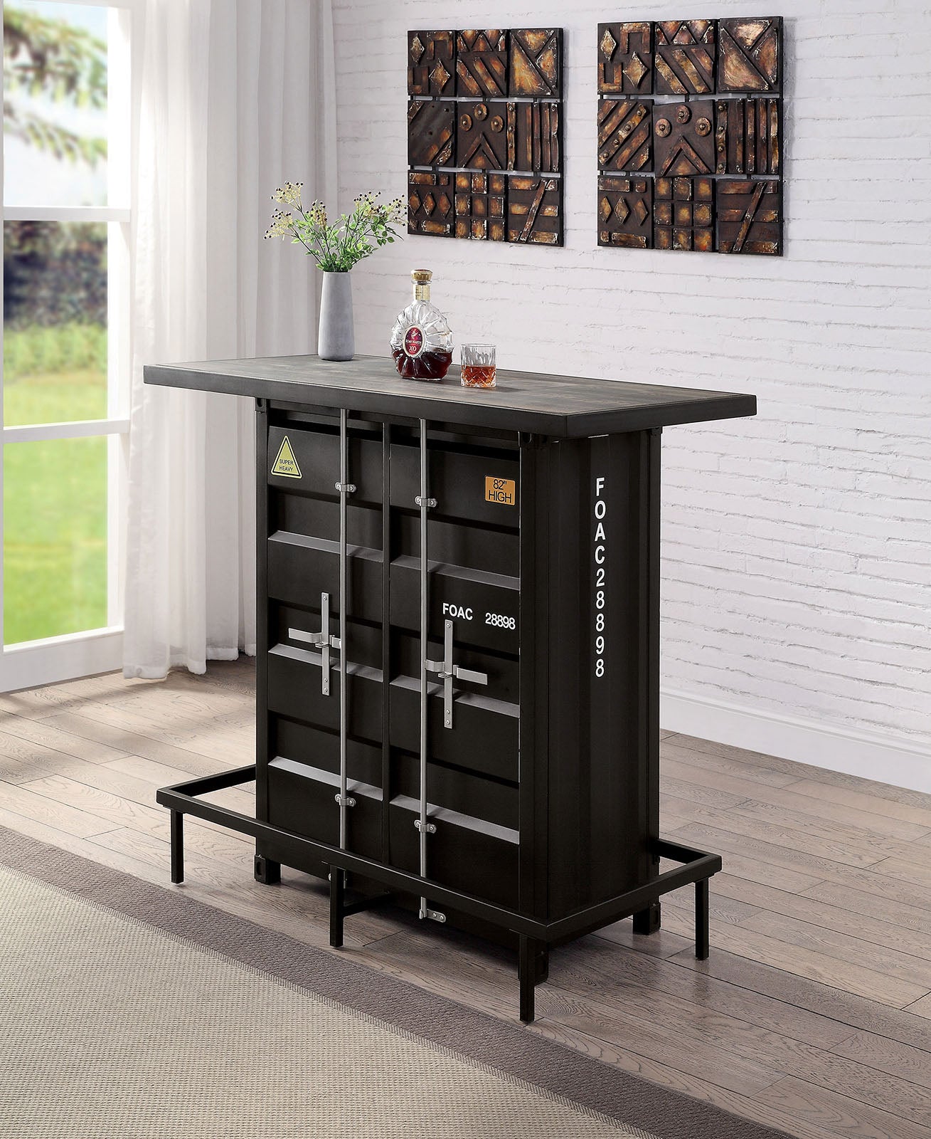 ESDARGO - Bar Ht. Table w/ LED Light - CM3789BK-BT