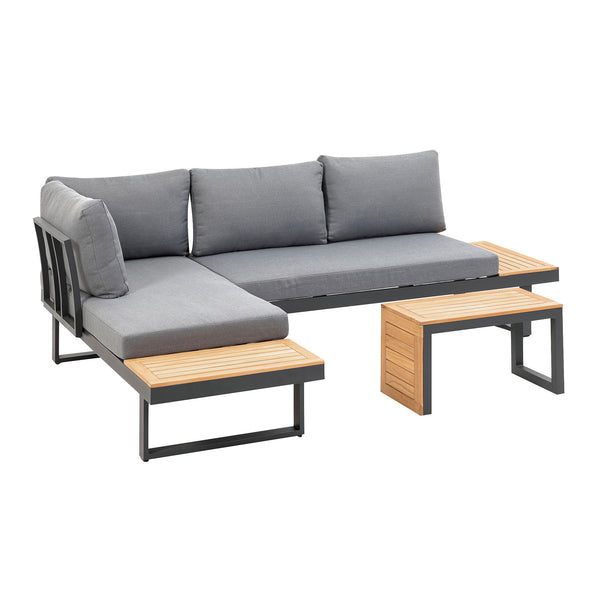 SAMARA - Modular Sectional, Gun Metal/Natural/Gray - GM-1008