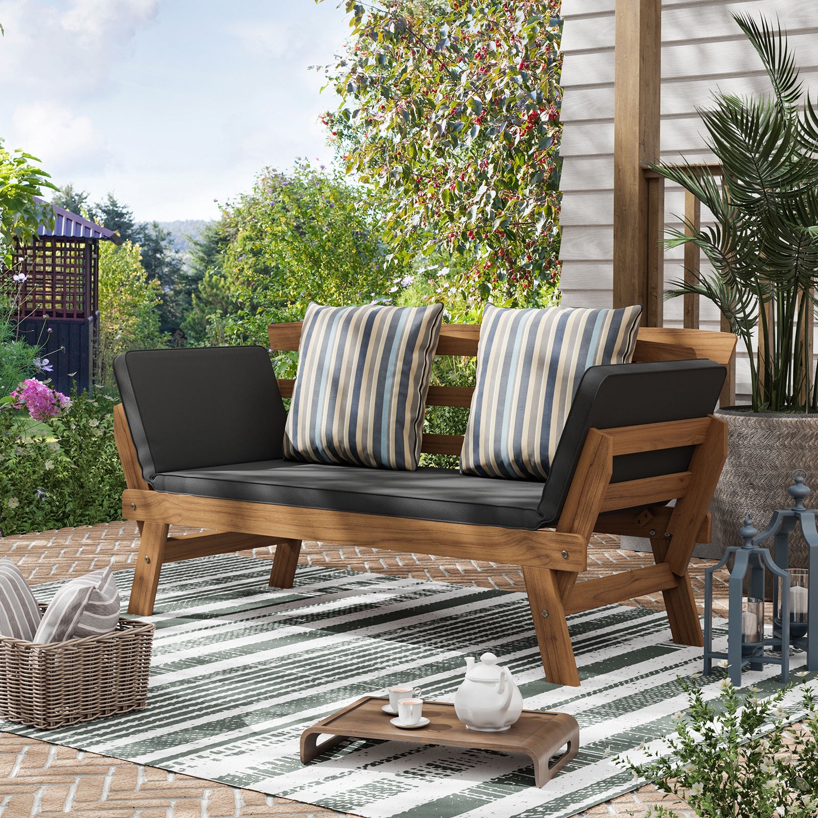VELDEN - Convertible Sofa Daybed, Natural/Gray - GM-1016