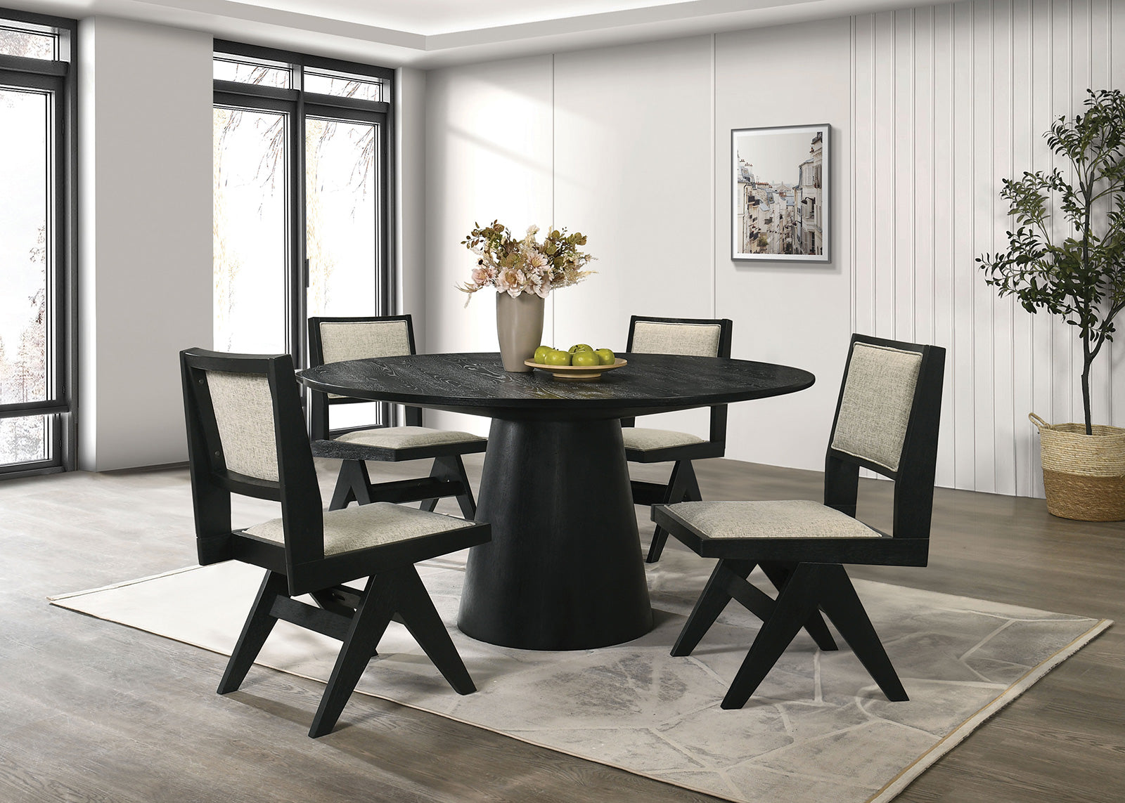 TOTTENHAM - 59" Round Dining Table - FM3222BK-RT-59-TABLE