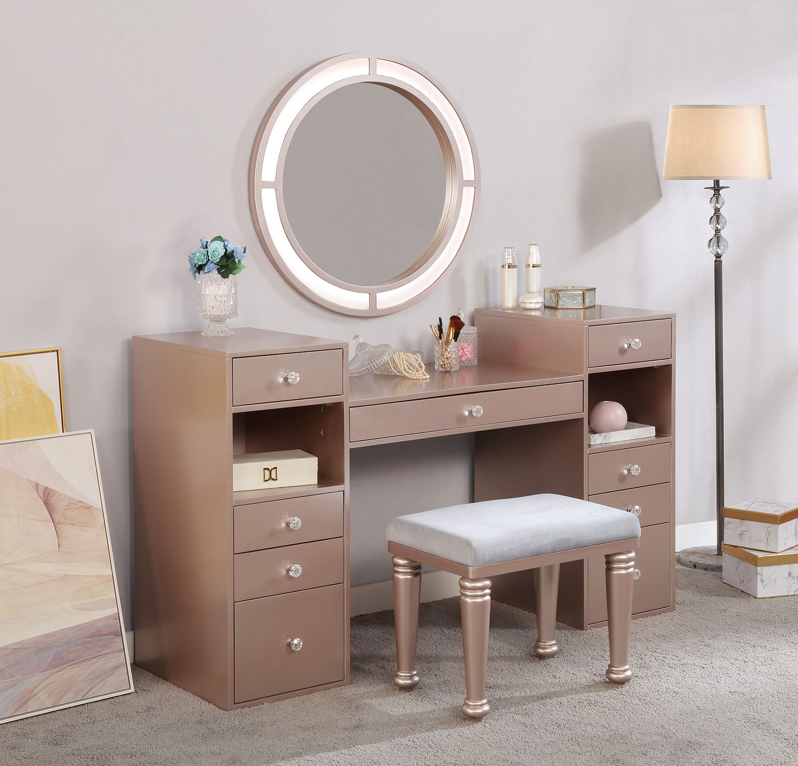 YASMINE - Vanity Set, Blush - FOA-DK5683PK-PK